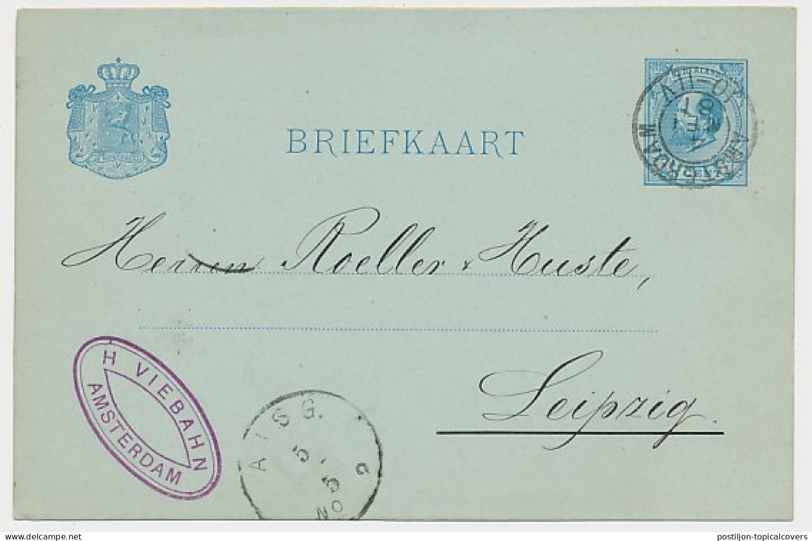 Briefkaart G. 25 Amsterdam - Duitsland 1881 - Postwaardestukken