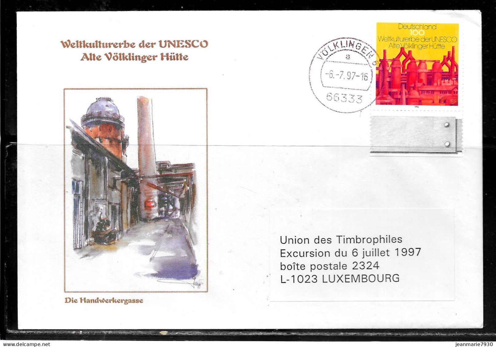 H355 - LETTRE DE VOLKLINGEN DU 06/07/97 - Storia Postale