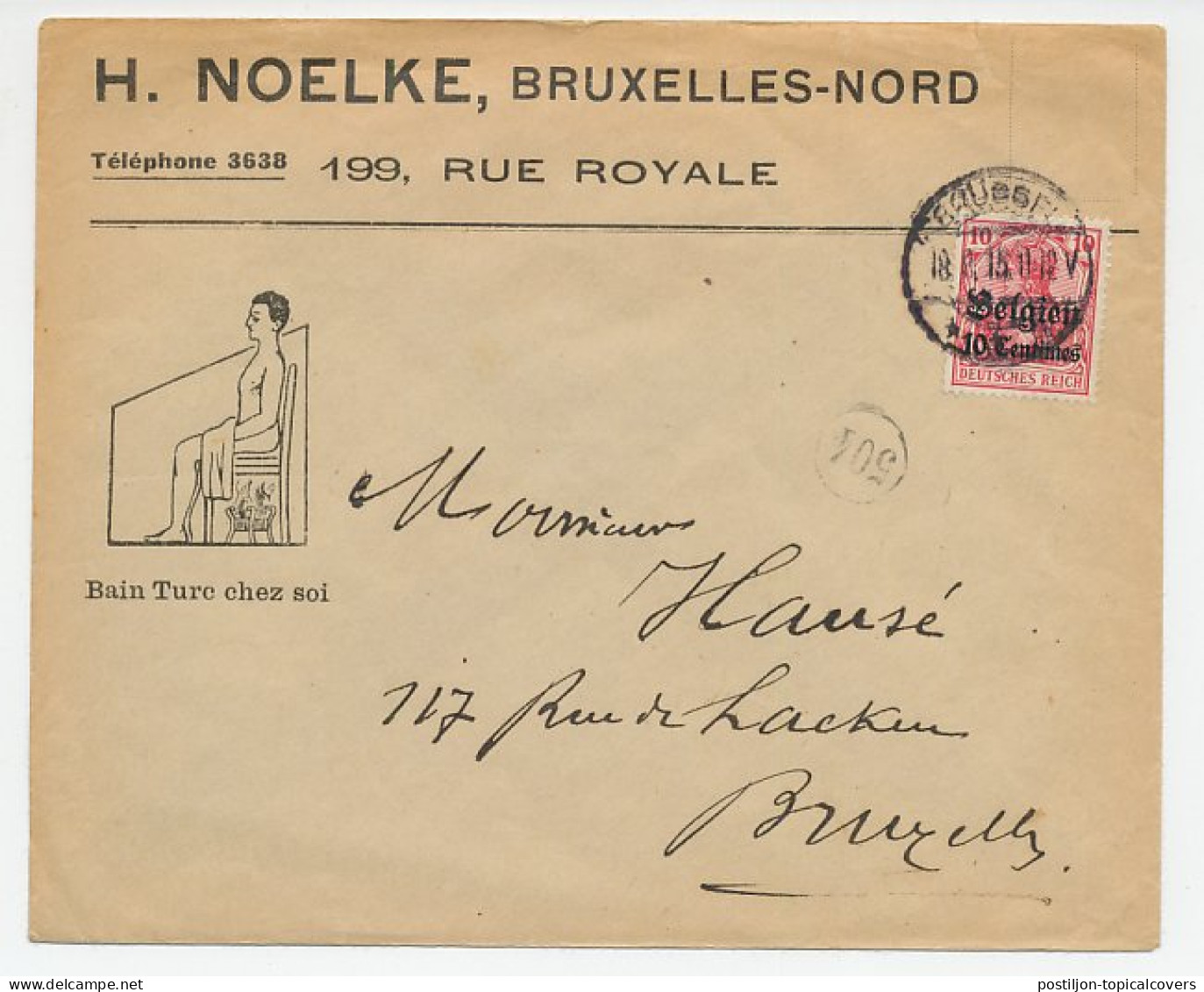 Illustrated Cover Belgium 1915 Turkish Bathhouse - Other & Unclassified