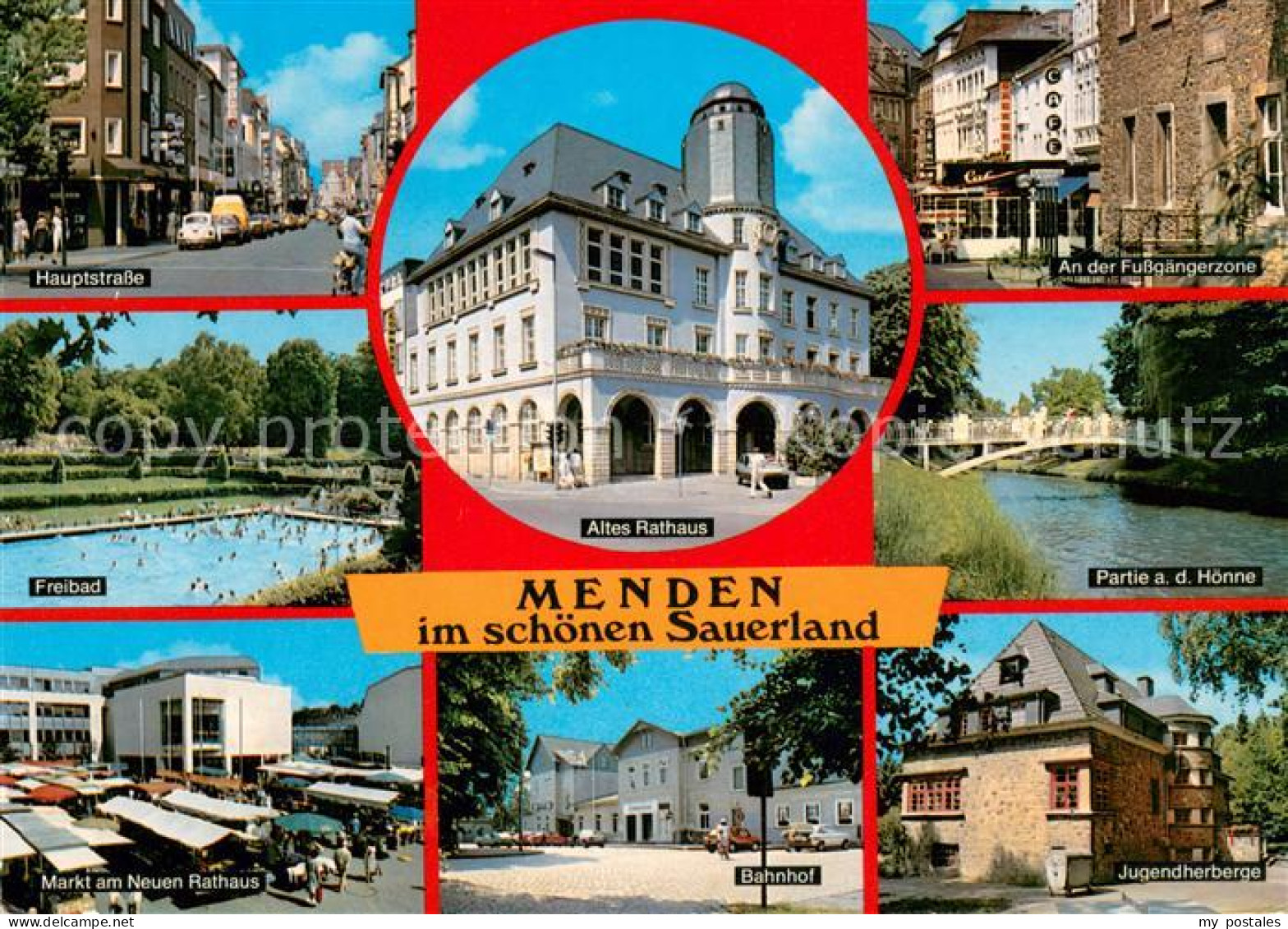 73671955 Menden Sauerland Hauptstrasse Freibad Altes Rathaus Fussgaengerzone Hoe - Menden