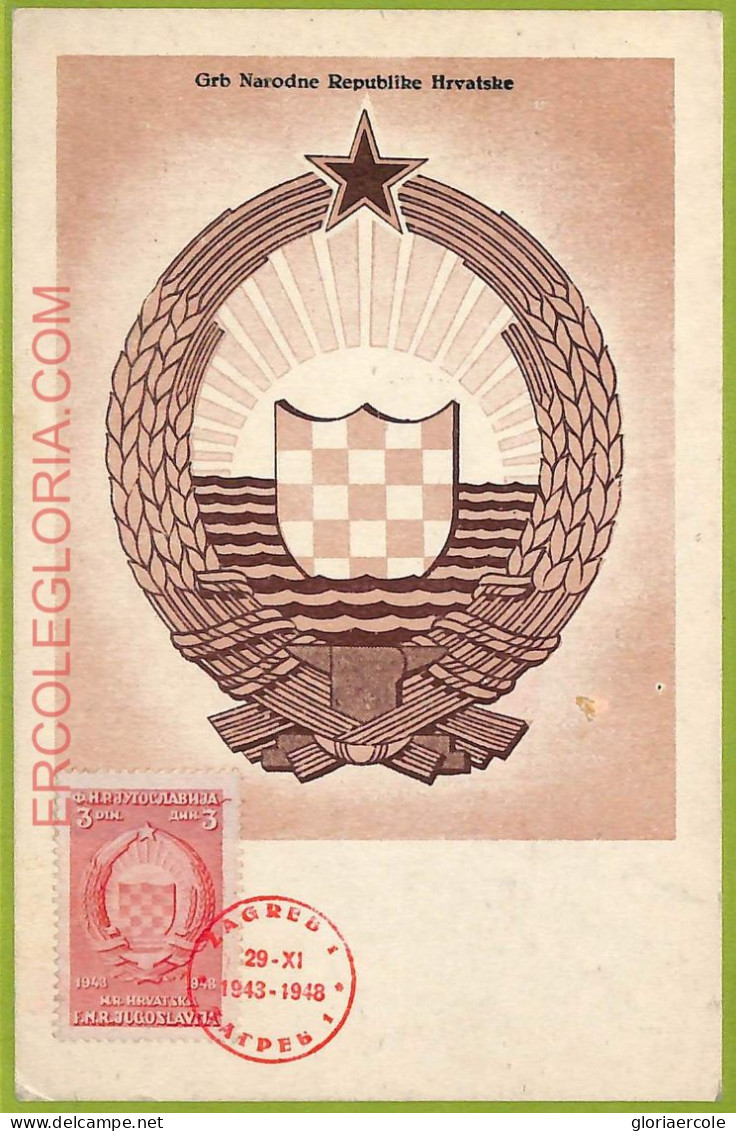 Ad3311 - Yugoslavia - Postal History - MAXIMUM CARD -  1940's - Cartes-maximum
