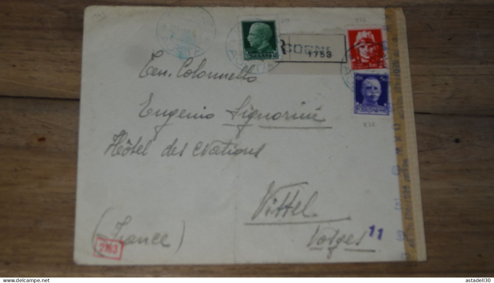 Enveloppe ITALIA, Censura, Recommande, Cogne Aosta 1943  ......... Boite1 ..... 240424-236 - Marcophilie