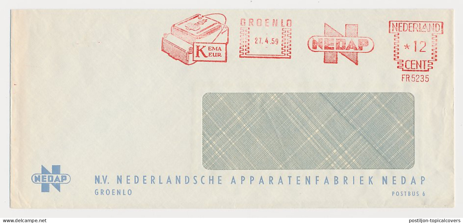 Meter Cover Netherlands 1959 Nedap - Device Factory - Groenlo  - Other & Unclassified