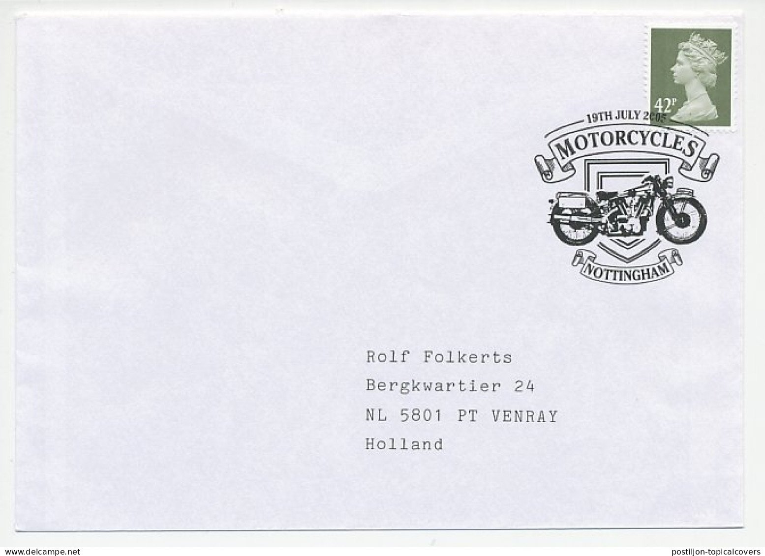 Cover / Postmark GB / UK 2005 Motorcycles - Motorbikes