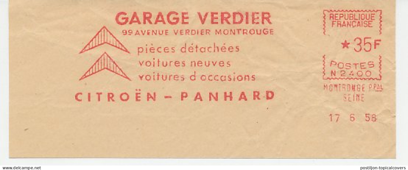 Meter Cut France 1958 Car - Citroën - Garage - Autos