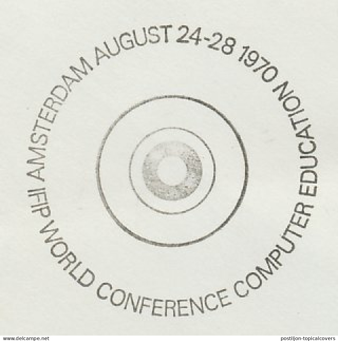 Cover / Postmark Netherlands 1970 World Conference Computer Education - Informatique