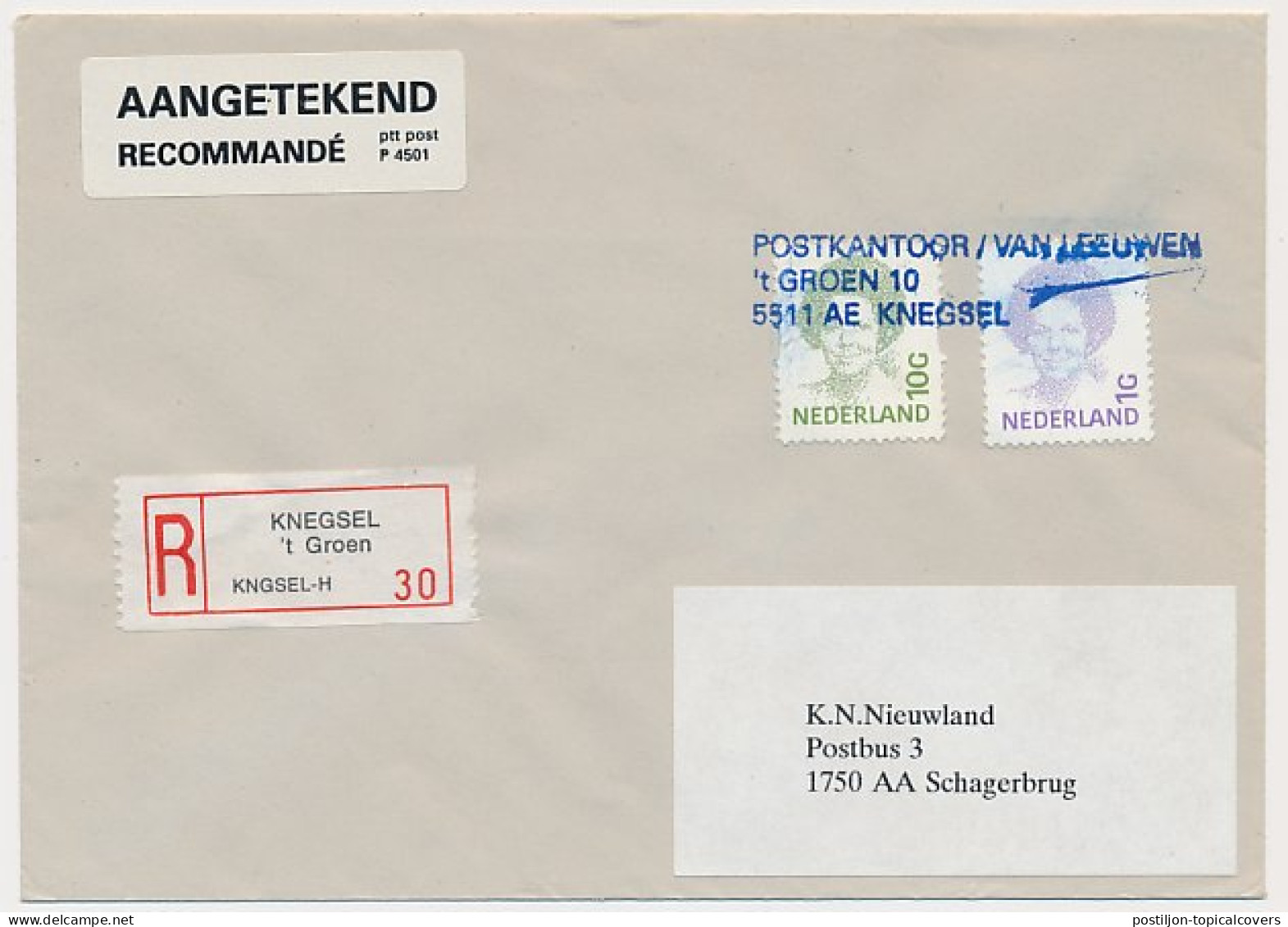 MiPag / Mini Postagentschap Aangetekend Knegsel  - Ohne Zuordnung