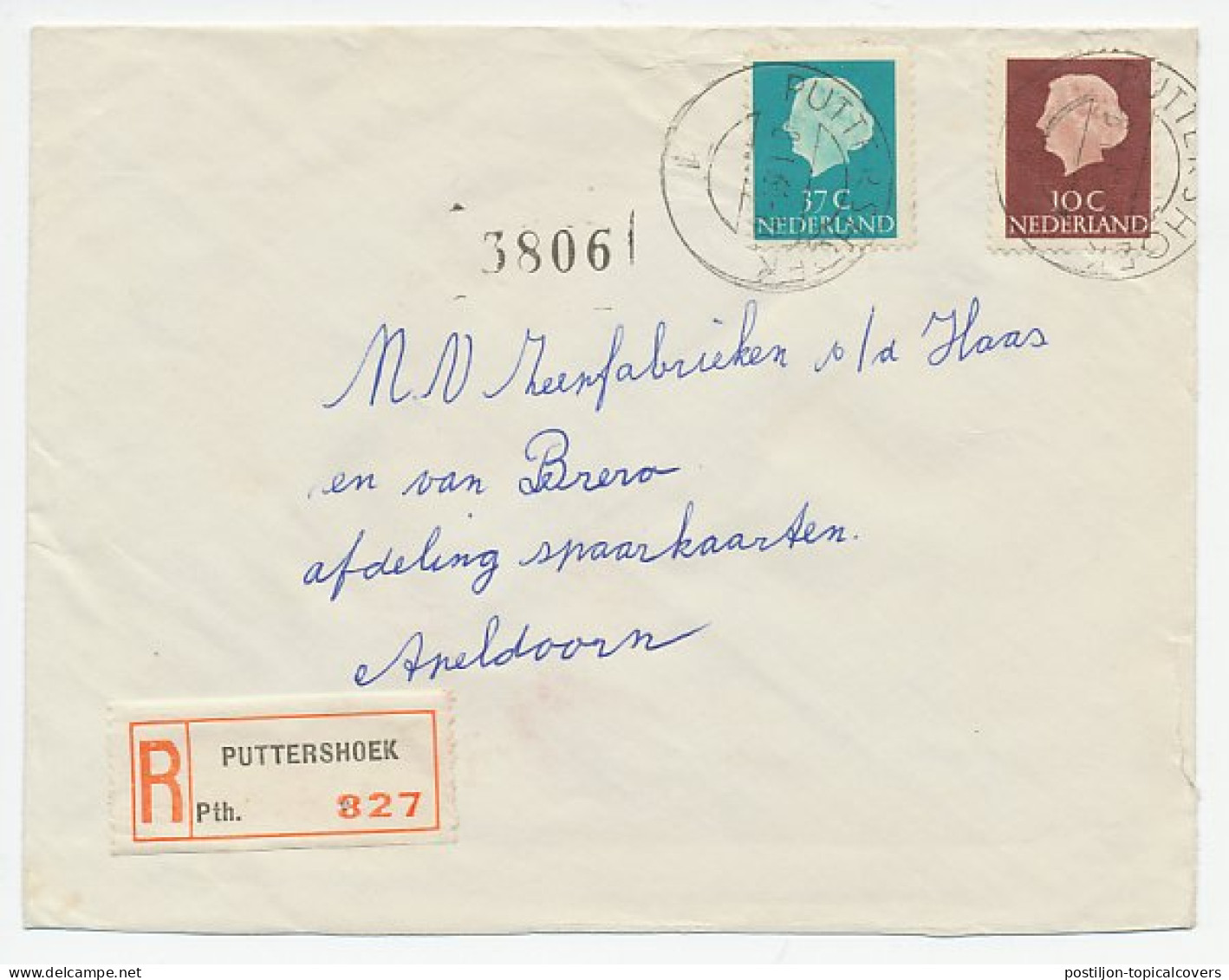 Em. Juliana Aangetekend Puttershoek - Apeldoorn 1964 - Non Classés