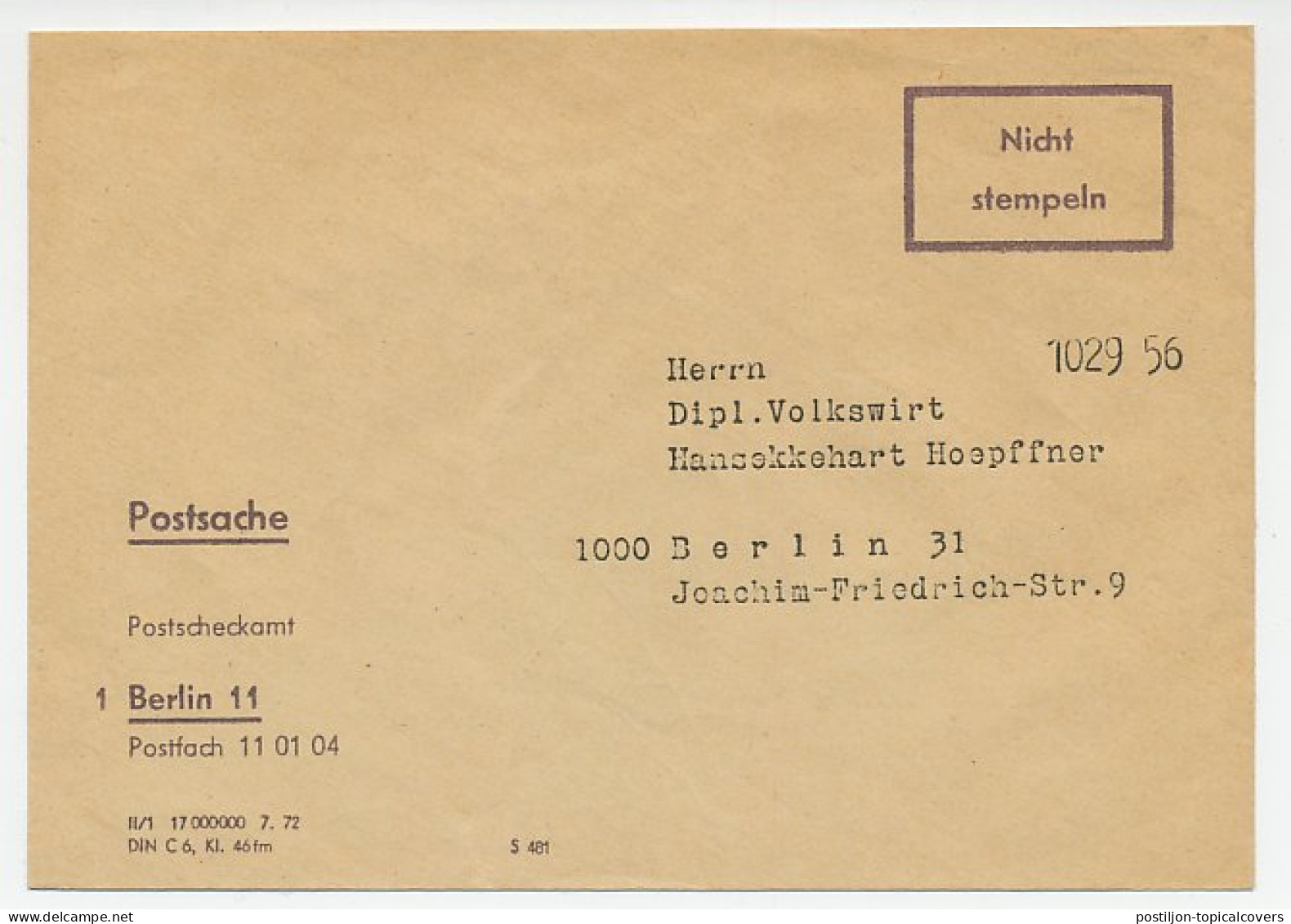 Postal Cheque Cover Germany ( 1972 ) Car - Citroën - DS - 2CV - Cars