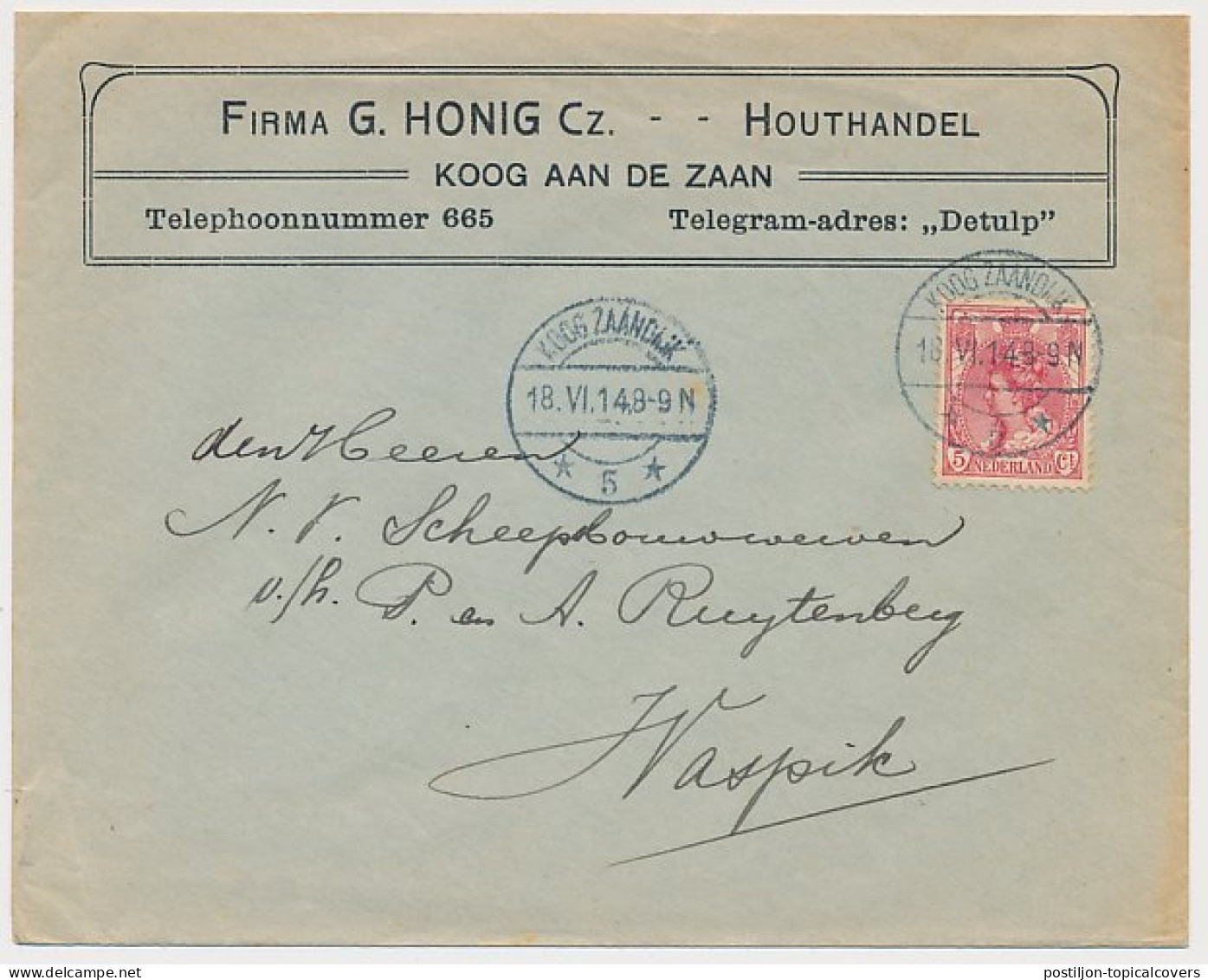 Firma Envelop Koog A/d Zaan 1914 - Houthandel - Non Classés