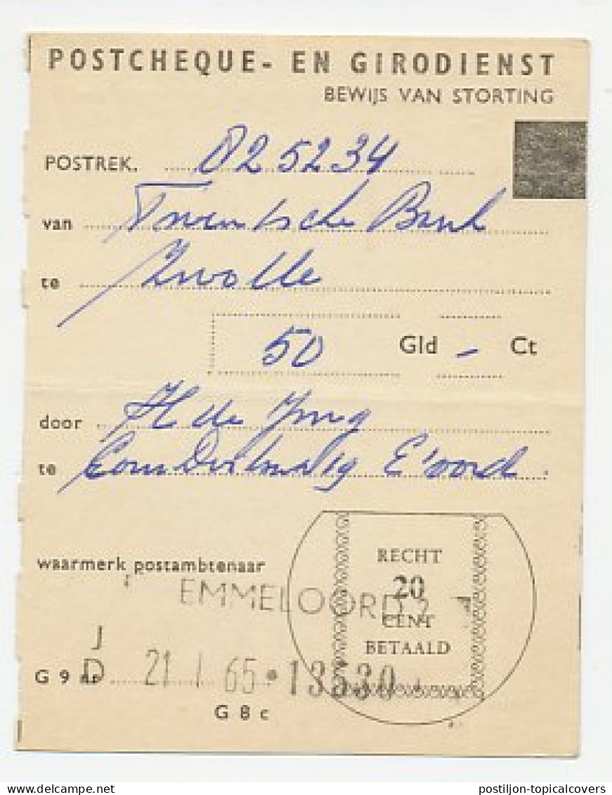Geuzendam 9 Emmeloord 1965 - Bewijs Van Storting - Unclassified