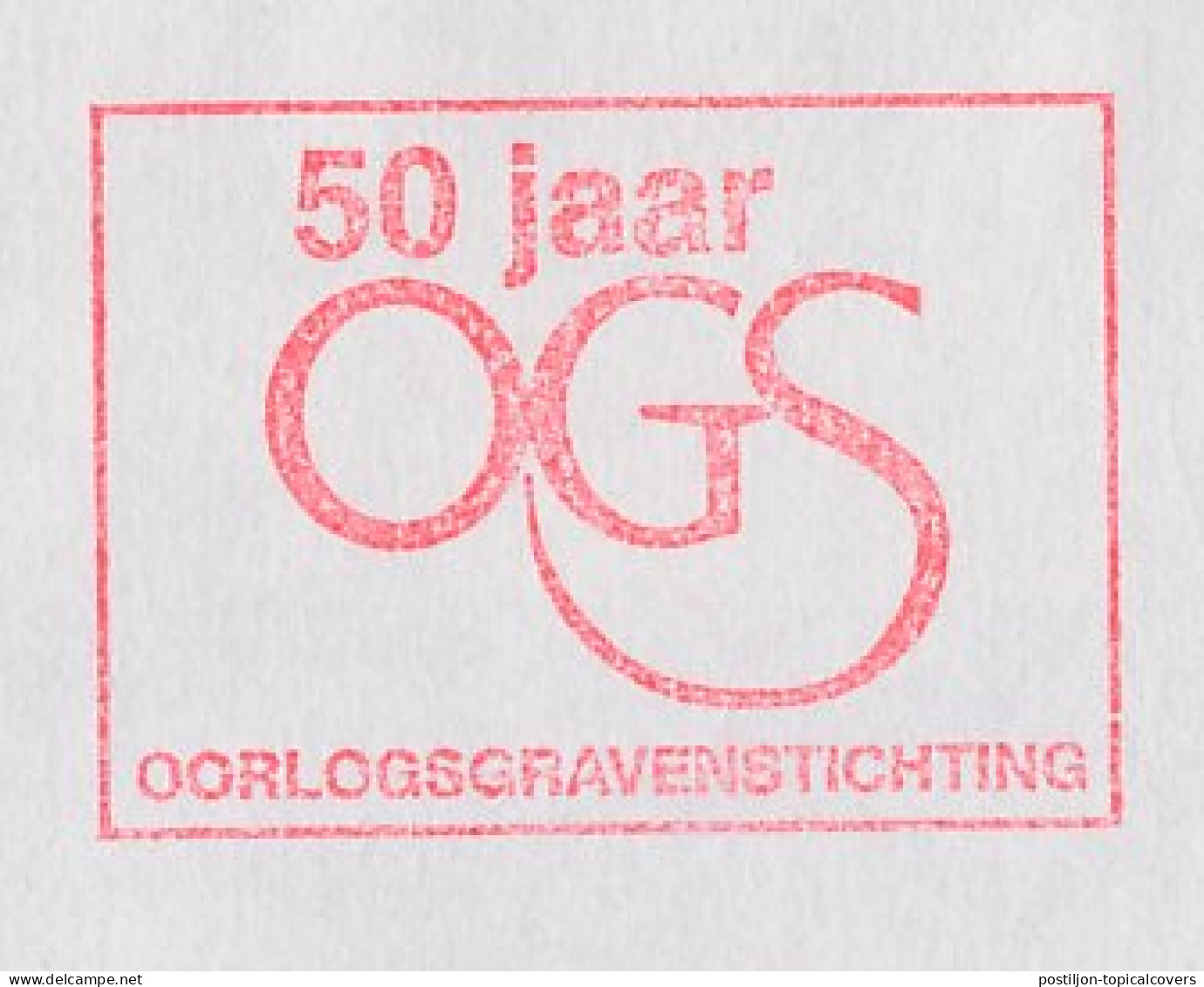 Meter Cover Netherlands 1996 50 Years OGS - Netherlands War Graves Foundation - WO2