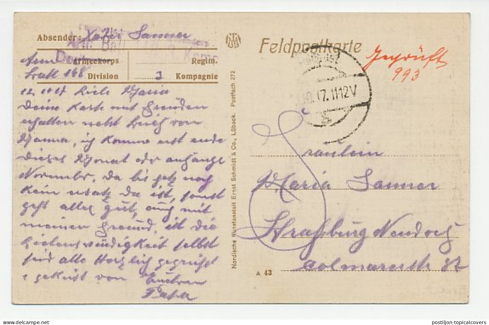 Fieldpost Postcard Germany 1917 Shaving - Shave - Razor - Newspaper - Pipe - WWI - Other & Unclassified
