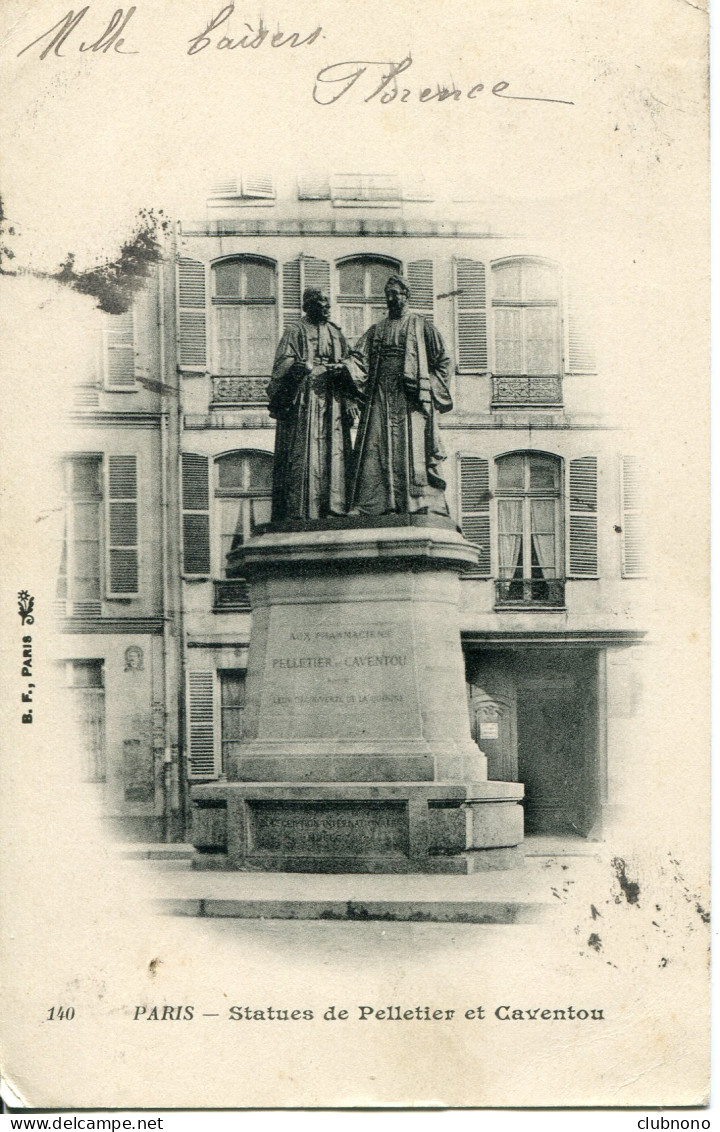 CPA - PARIS - STATUE DE PELLETIER ET CAVENTOU (1903) - Autres Monuments, édifices