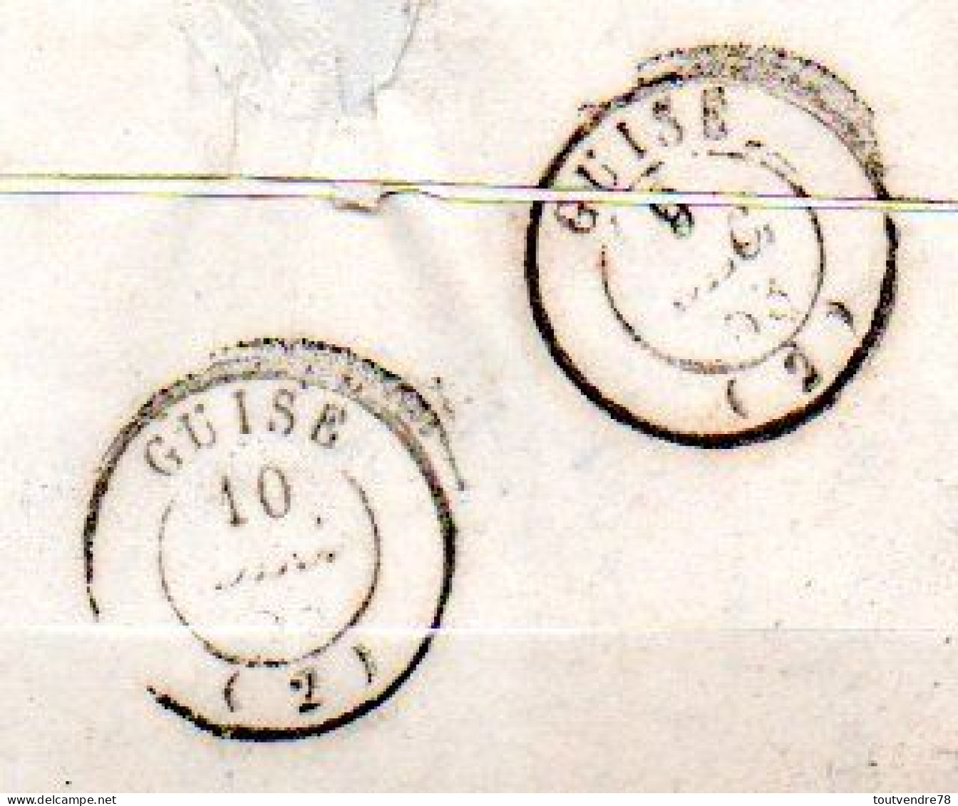 MP02-13 : Dept 02 (Aisne) VERVINS 1853 Cachet Type 15 + Taxe Double Trait 25 - 1849-1876: Klassik