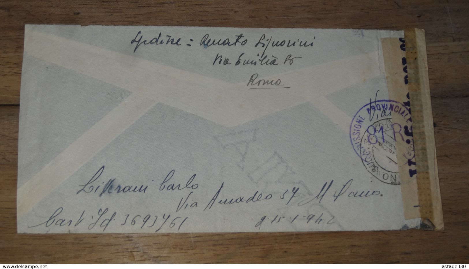 Enveloppe ITALIA, Censura, Espresso, Albergo 1943  ......... Boite1 ..... 240424-237 - Storia Postale