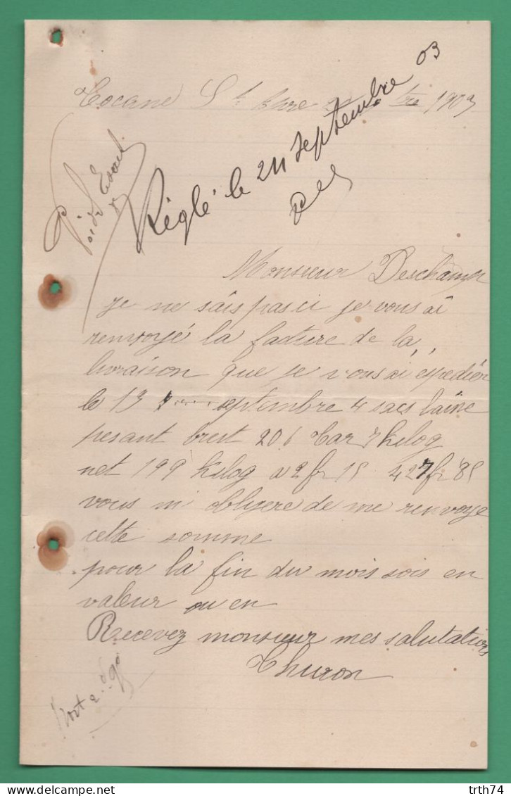 24 Tocane Saint Apre Mr Thuron 24 Septembre 1903 - Otros & Sin Clasificación