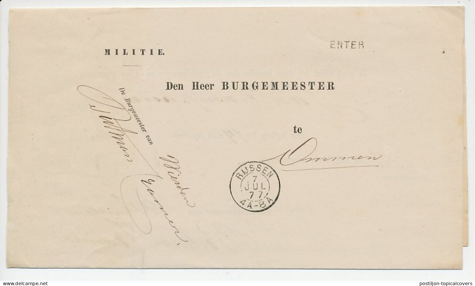 Naamstempel Enter 1877 - Lettres & Documents