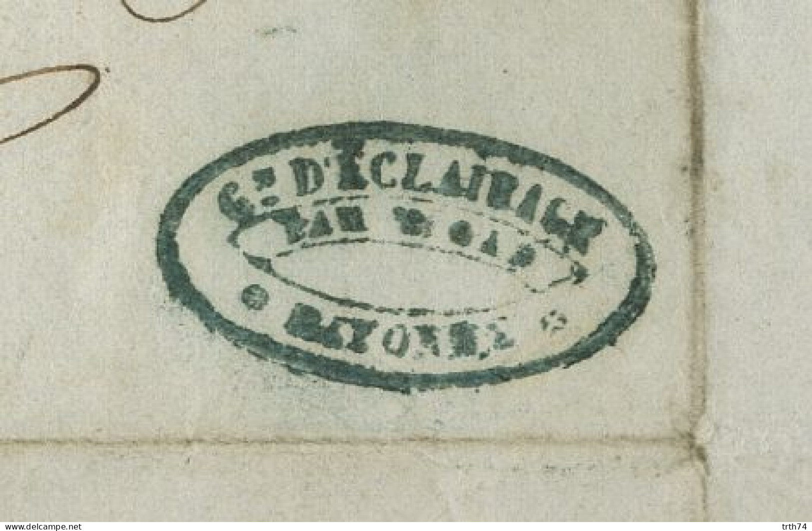 64 Bayonne Compagnie D' éclairage Par Le Gaz Oblitération Bayonne Bordeaux Lyon Février 1848 - Electricidad & Gas