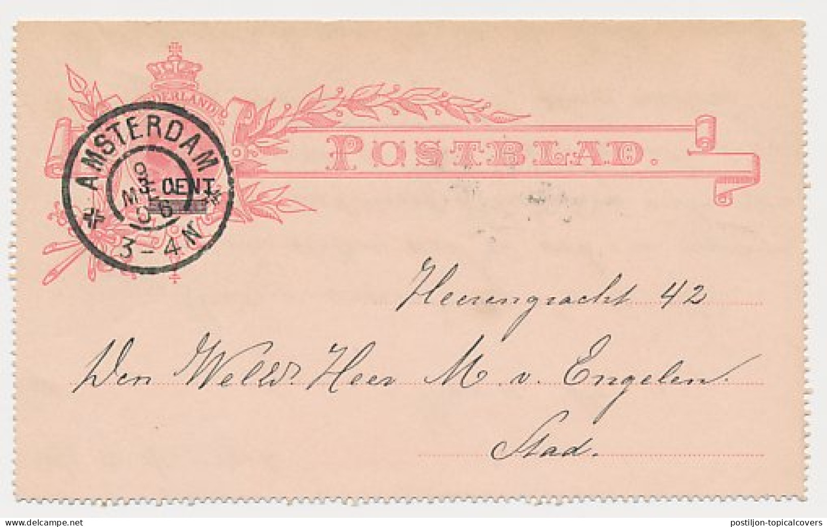 Postblad G. 9 Y Locaal Te Amsterdam 1906 - Postal Stationery