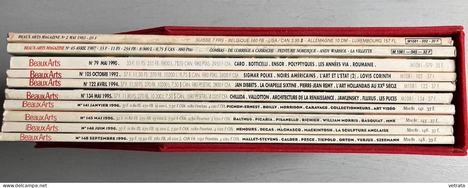 10 N° De Beaux Arts Dans Boite Reliure  = N°2/45/79/105/122/134/141/145/146 &  148  (1983/96) (Cubisme-Warhol-Munch-Roum - Autres & Non Classés