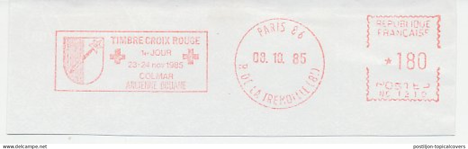 Meter Cut France 1985 Red Cross Stamps 1985 - Autres & Non Classés