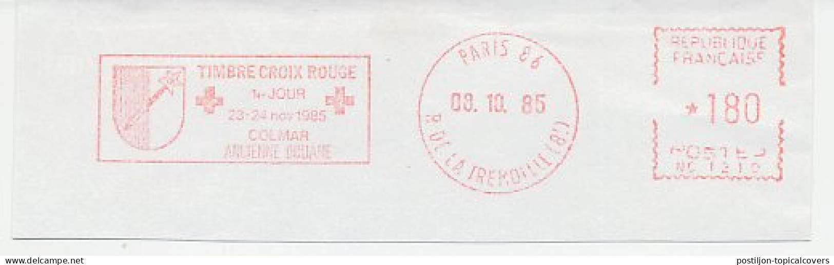 Meter Cut France 1985 Red Cross Stamps 1985 - Altri & Non Classificati