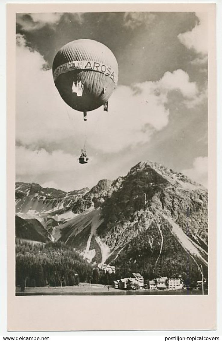 Postcard / Postmark Switzerland 1952 Air Balloon Flight - Lindenhof Zurich - Airplanes