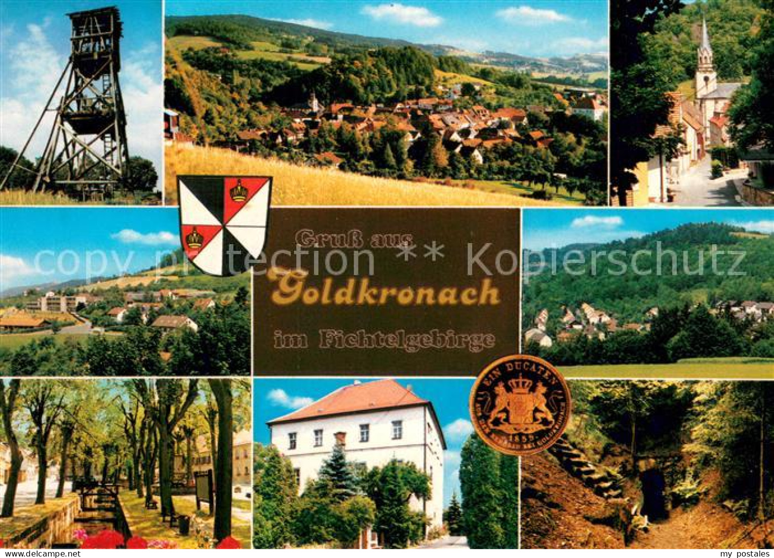 73671907 Goldkronach Aussichtsturm Panorama Kirche Allee Schloss Waldpartien Gol - Goldberg