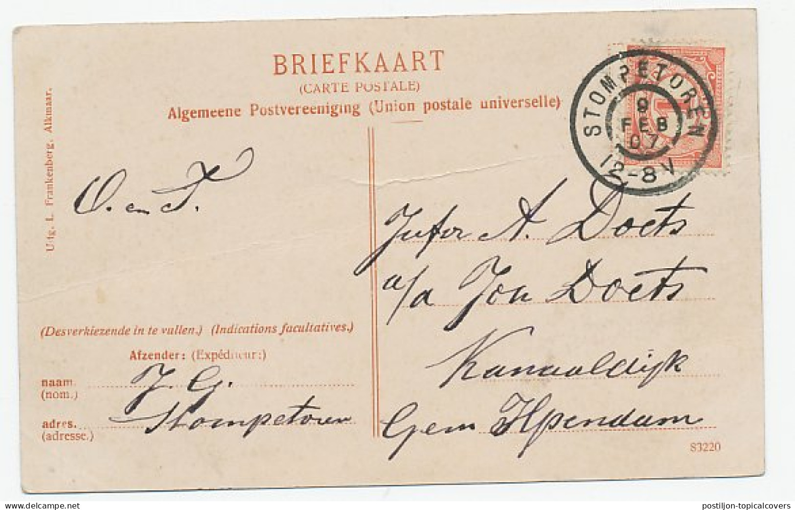 Grootrondstempel Stompetoren 1907 - Unclassified