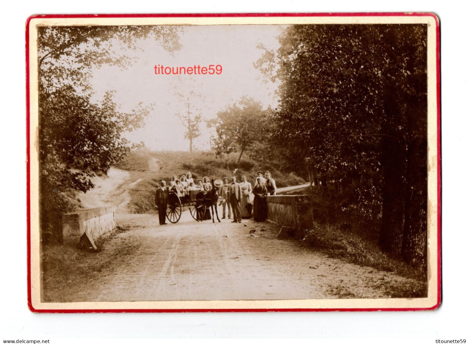 PHOTO ORIGINALE XIXe- SCENE De FAMILLE- ATTELAGE-6 Juin 1901(Dim. : 18x 13cm) - Zonder Classificatie
