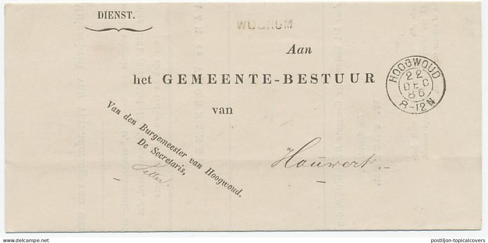 Naamstempel Wognum 1886 - Cartas & Documentos