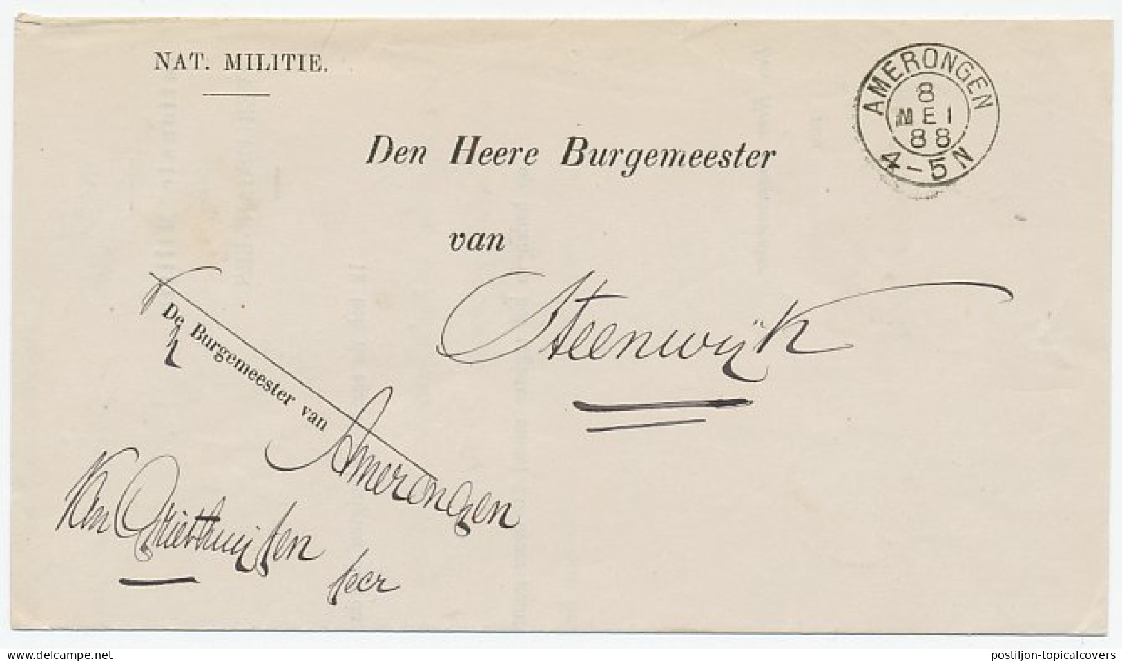 Kleinrondstempel Amerongen 1888 - Unclassified