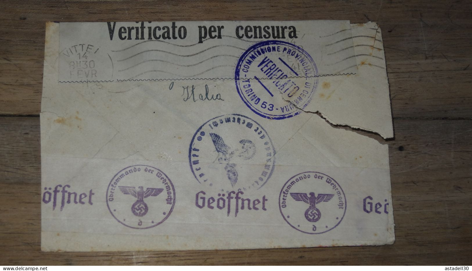 Enveloppe ITALIA, Censura, Rezzonico Como 1941  ......... Boite1 ..... 240424-238 - Marcophilie