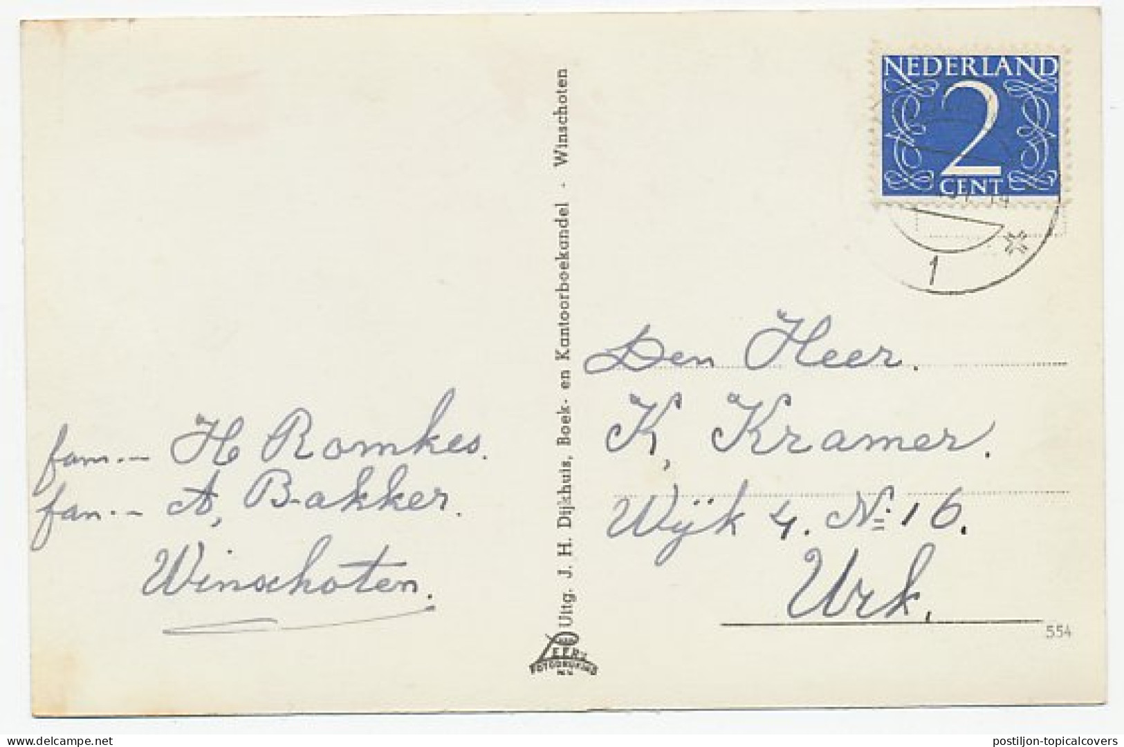 Prentbriefkaart Winschoten - Torenstraat 1951 - Autres & Non Classés