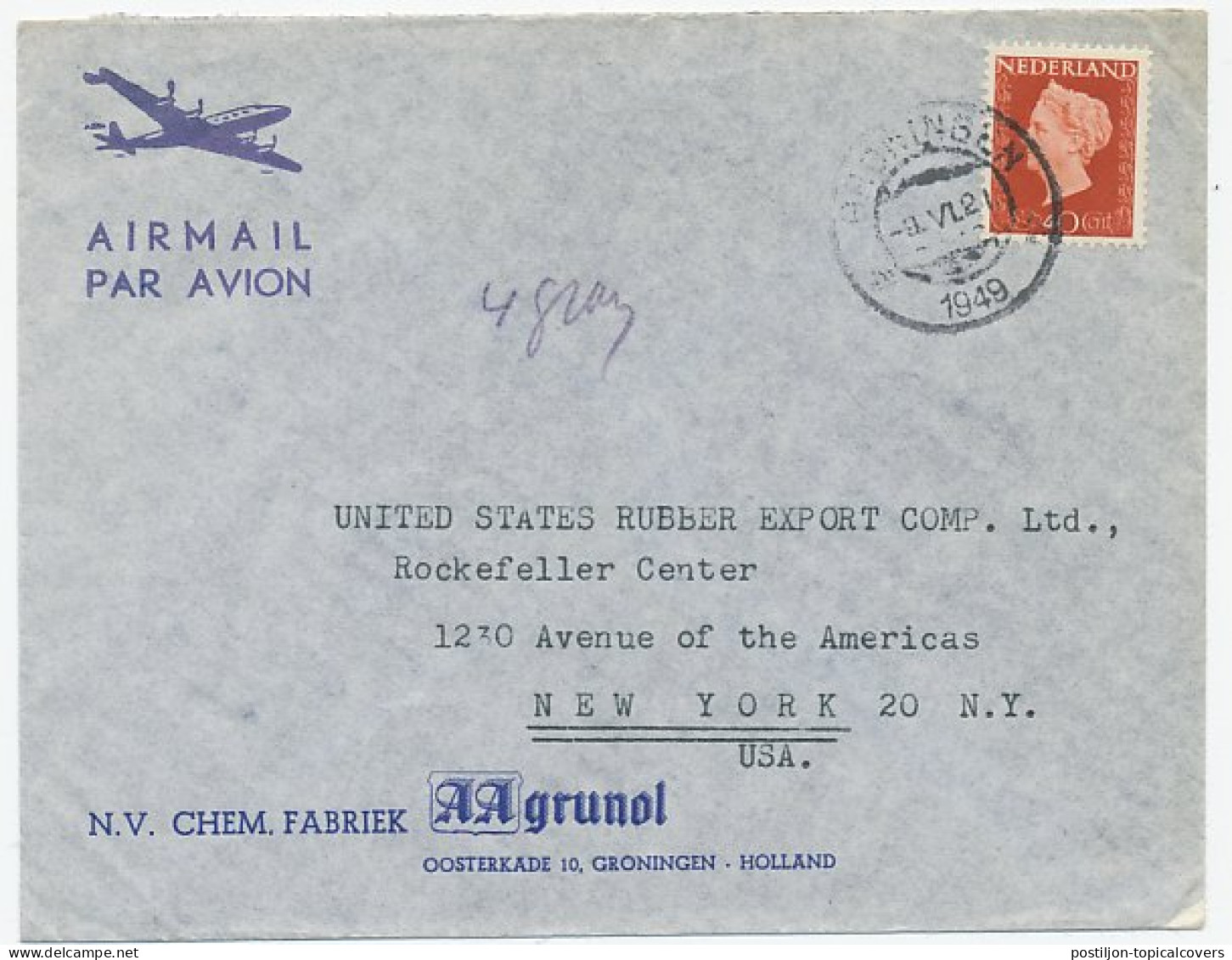 Em. Hartz Groningen - USA 1949 - Unclassified