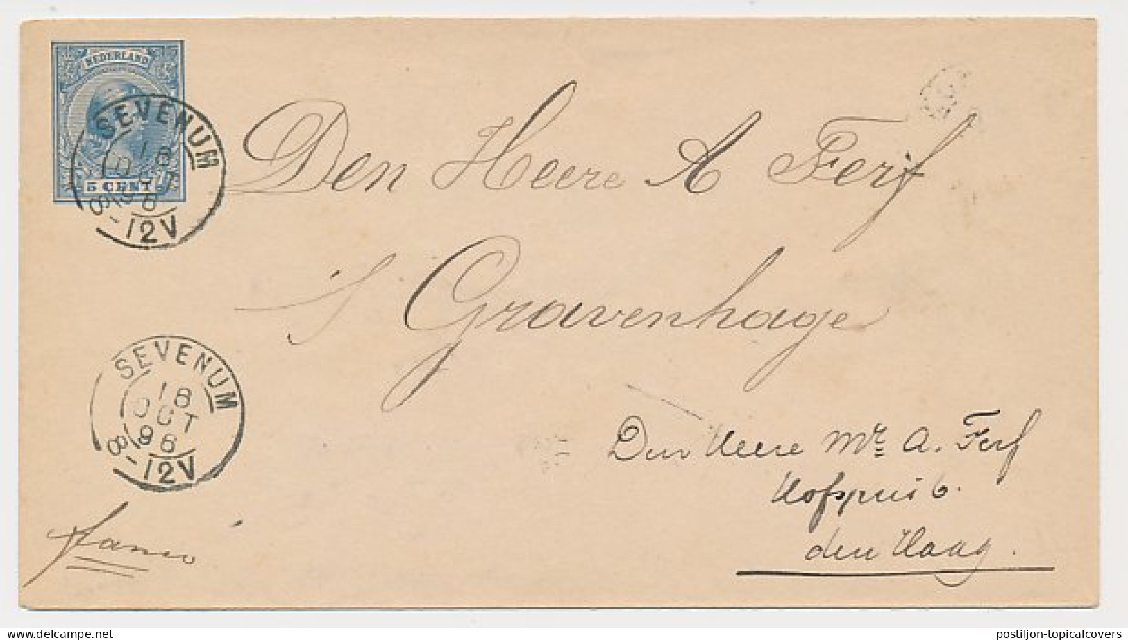 Kleinrondstempel Sevenum 1896 - Non Classés