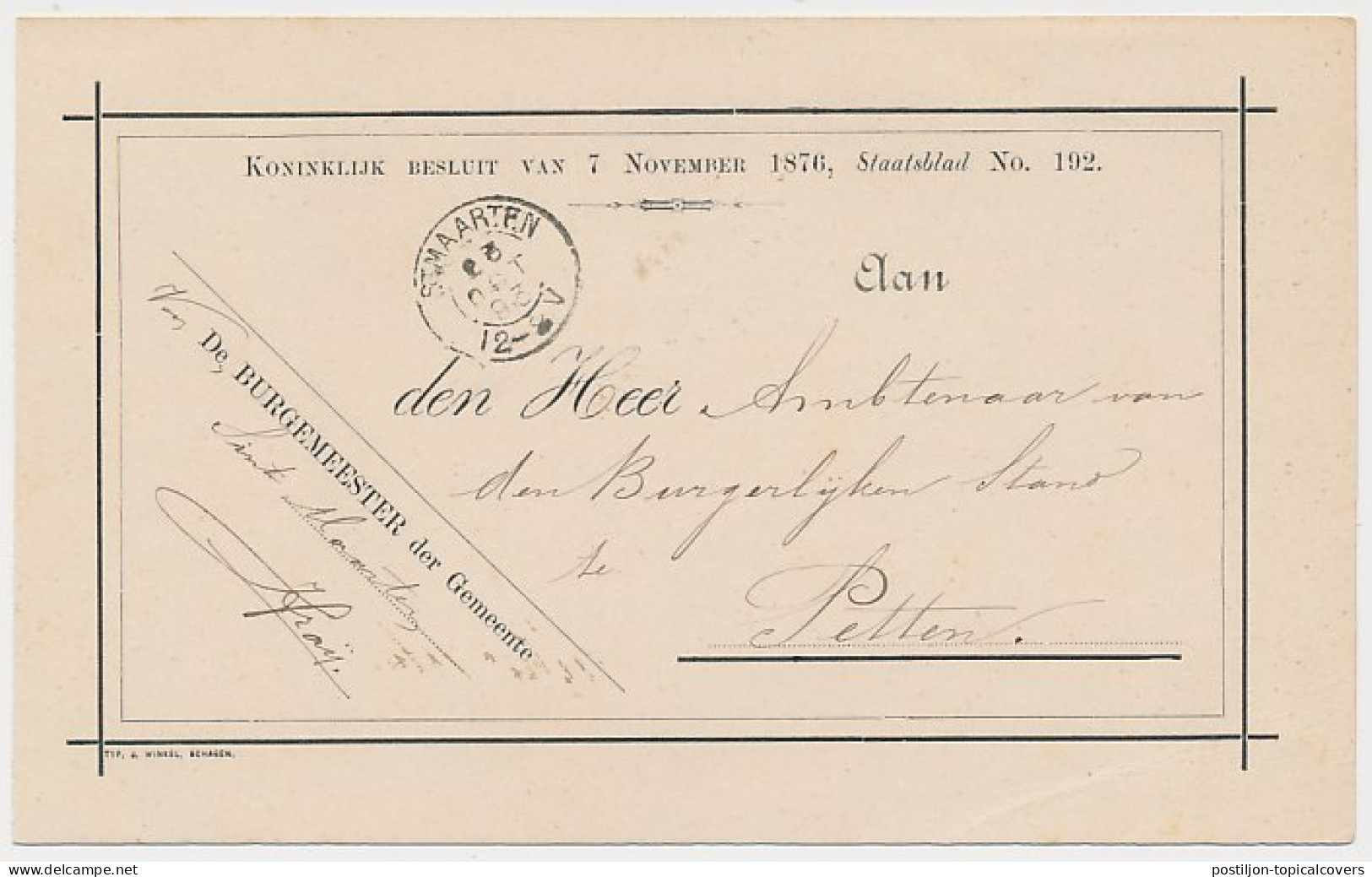 Kleinrondstempel St Maarten 1893 - Ohne Zuordnung