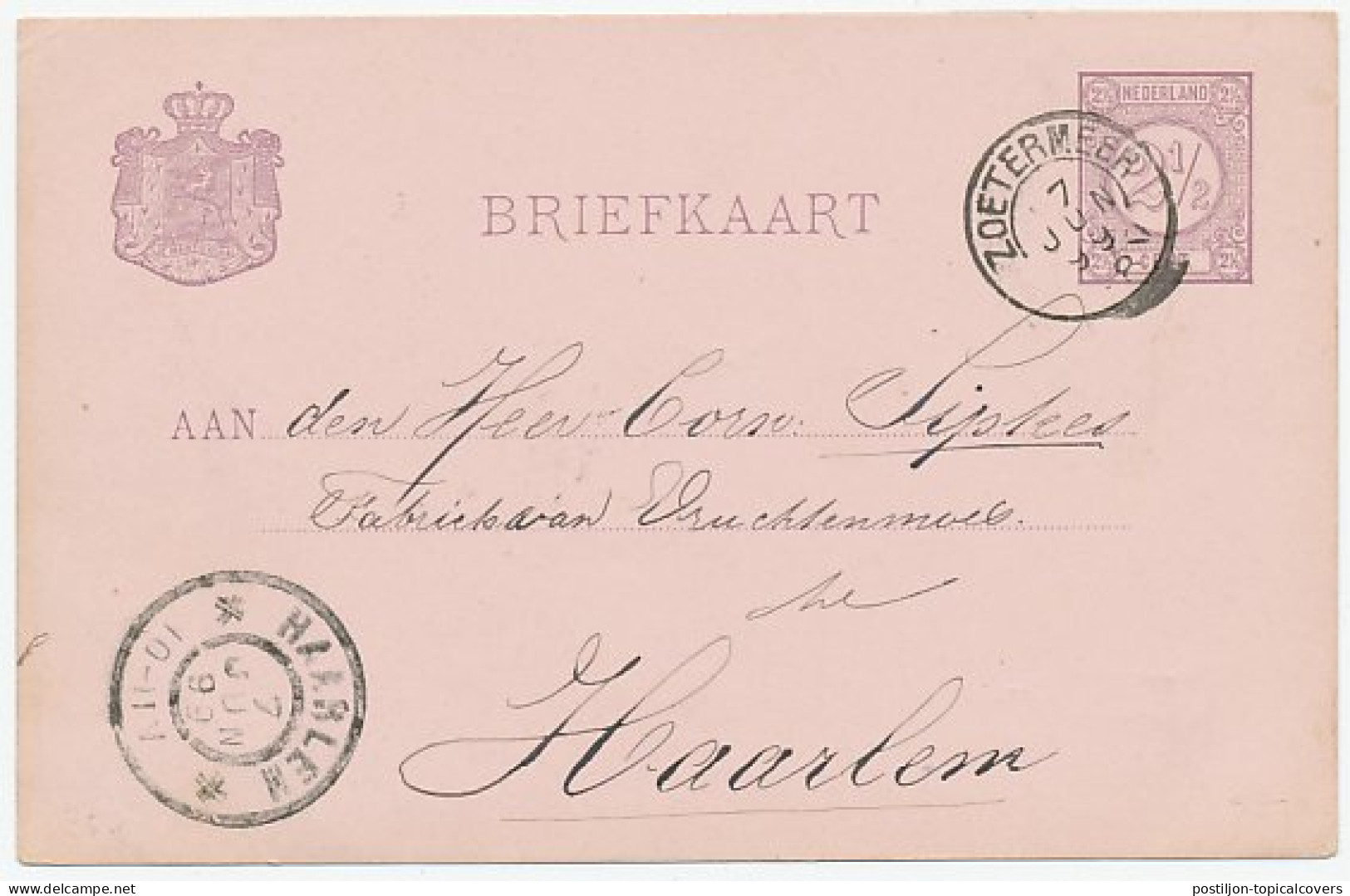 Kleinrondstempel Zoetermeer 1899 - Ohne Zuordnung