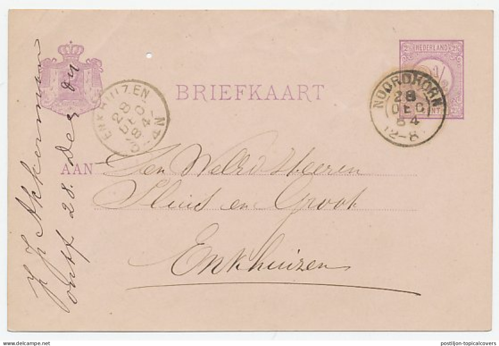 Kleinrondstempel Noordhorn 1884 - Ohne Zuordnung