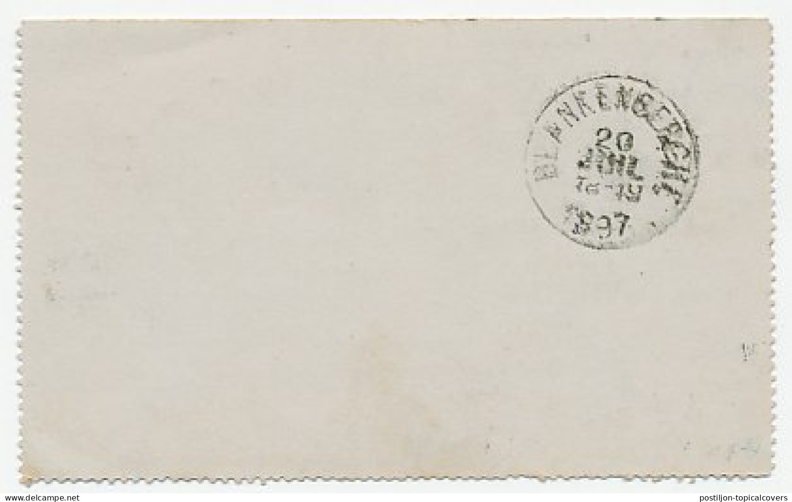 Postblad G. 6 / Bijfrankering Maastricht - Belgie 1897 - Postwaardestukken
