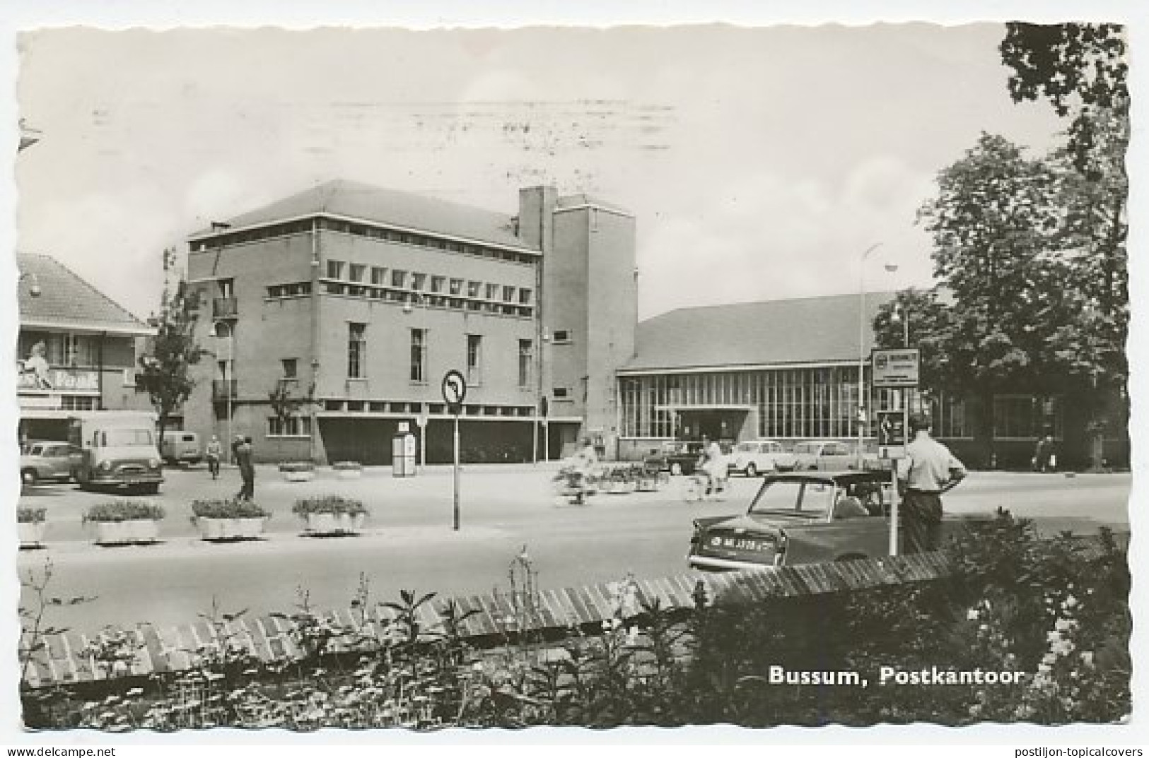 Prentbriefkaart Postkantoor Bussum 1964 - Altri & Non Classificati