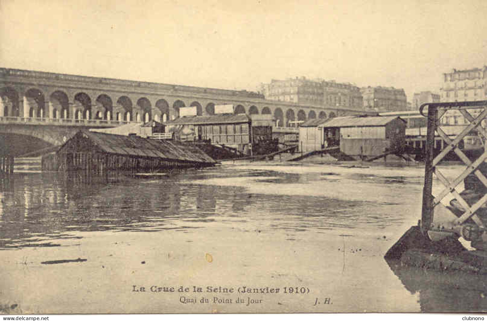 CPA - INONDATIONS DE PARIS - QUAI DU POINT DU JOUR - Paris Flood, 1910