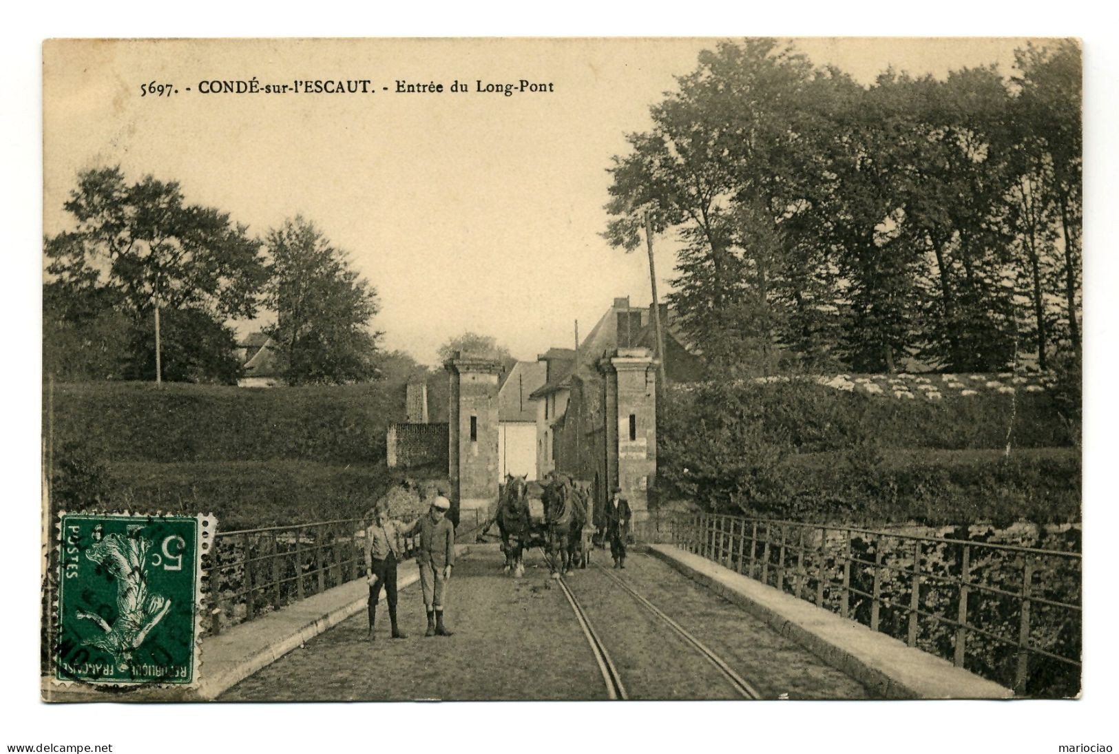 C-FR59163 Condé-sur-l'Escaut Entrée Du Long-Pont -carte Précurseure RARE ! - Conde Sur Escaut
