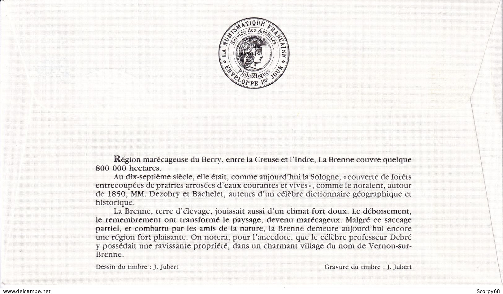 FDC 25/08/1989: LA BRENNE - Y&T N° 2601 - 1980-1989