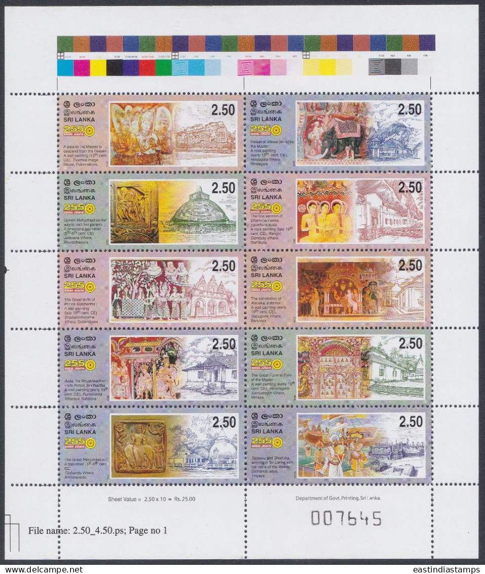 Sri Lanka Ceylon 2006 MNH MS Buddhism, Buddha, Monastary, Ship, Elephant, Horse, Statue, Sculpture, Art, Miniature Sheet - Sri Lanka (Ceylan) (1948-...)