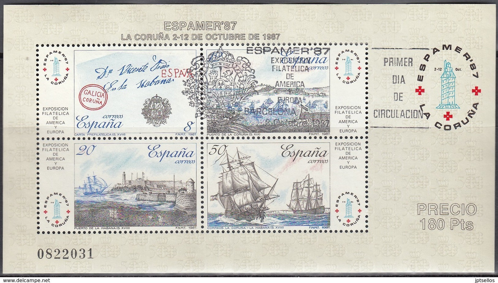 ESPAÑA 1987 Nº HB-2916 USADO 1º DIA - Oblitérés