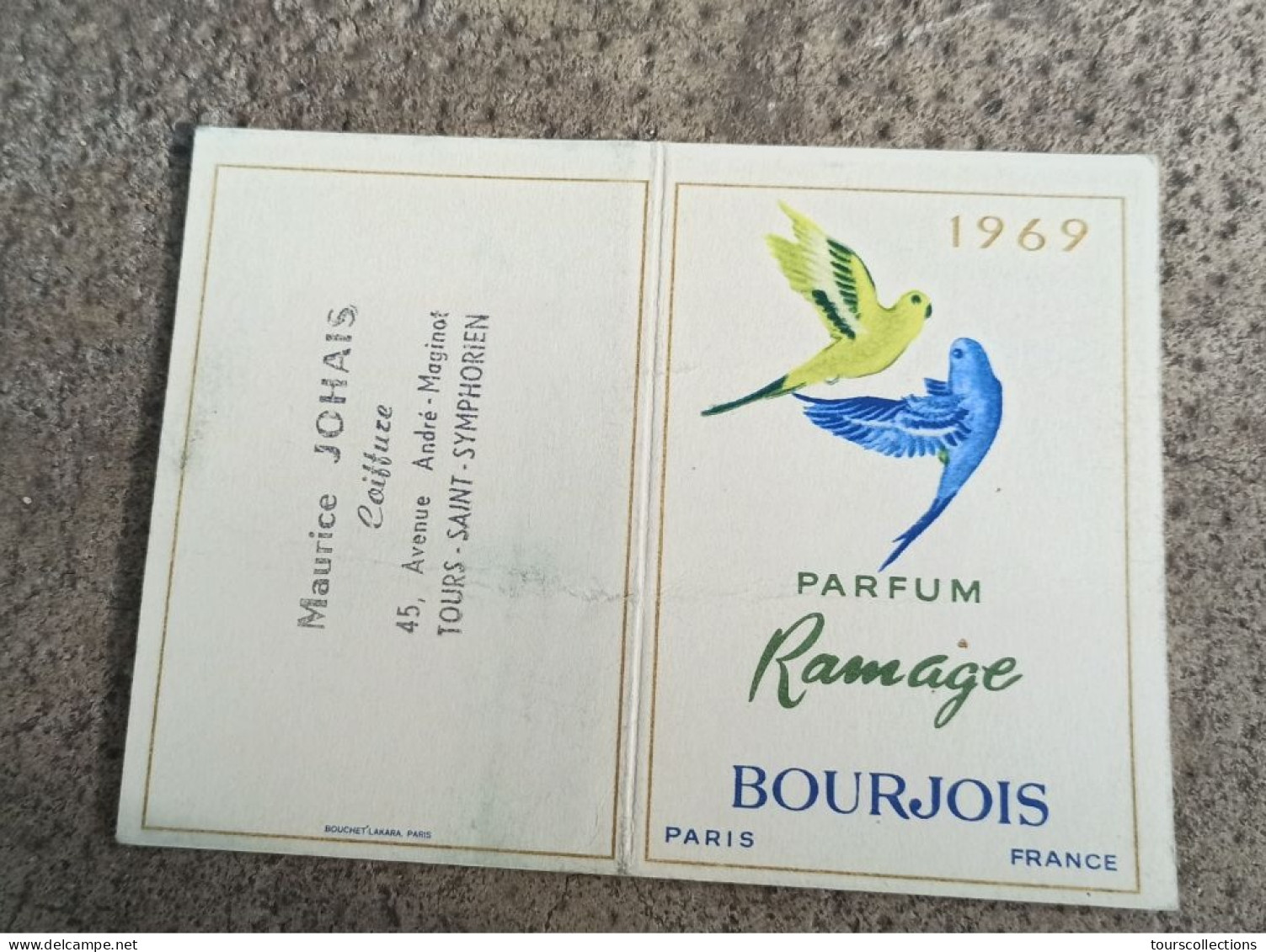 CALENDRIER MINIATURE 1969 Carte Parfumée Parfum Ramage De  Bourgois Paris France - Petit Format : 1961-70
