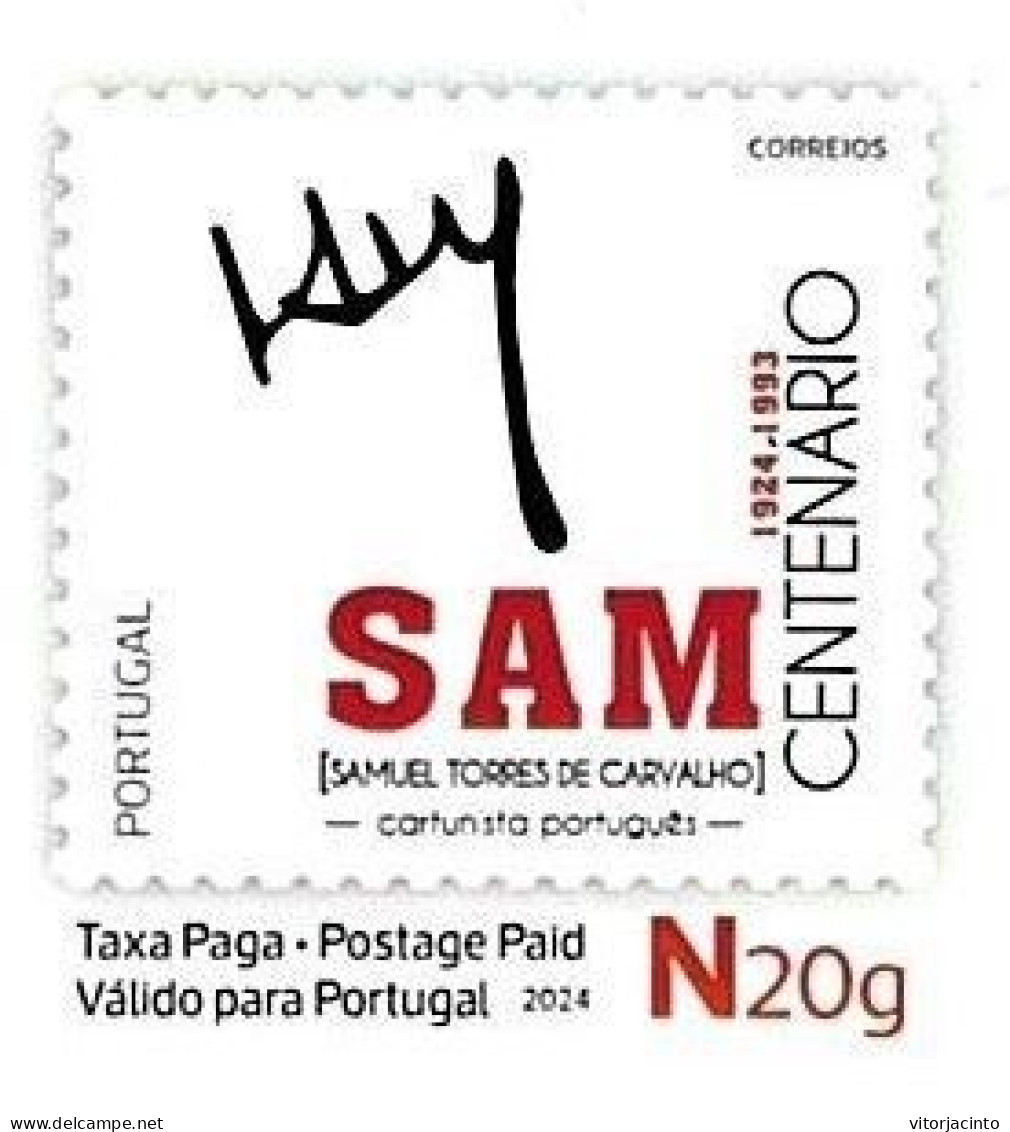 PORTUGAL - PAP N20g - SAM Centenary - Samuel Torres De Carvalho - Portuguese Cartoonist - Date Of Issue: 2024-04-30 - Postal Stationery