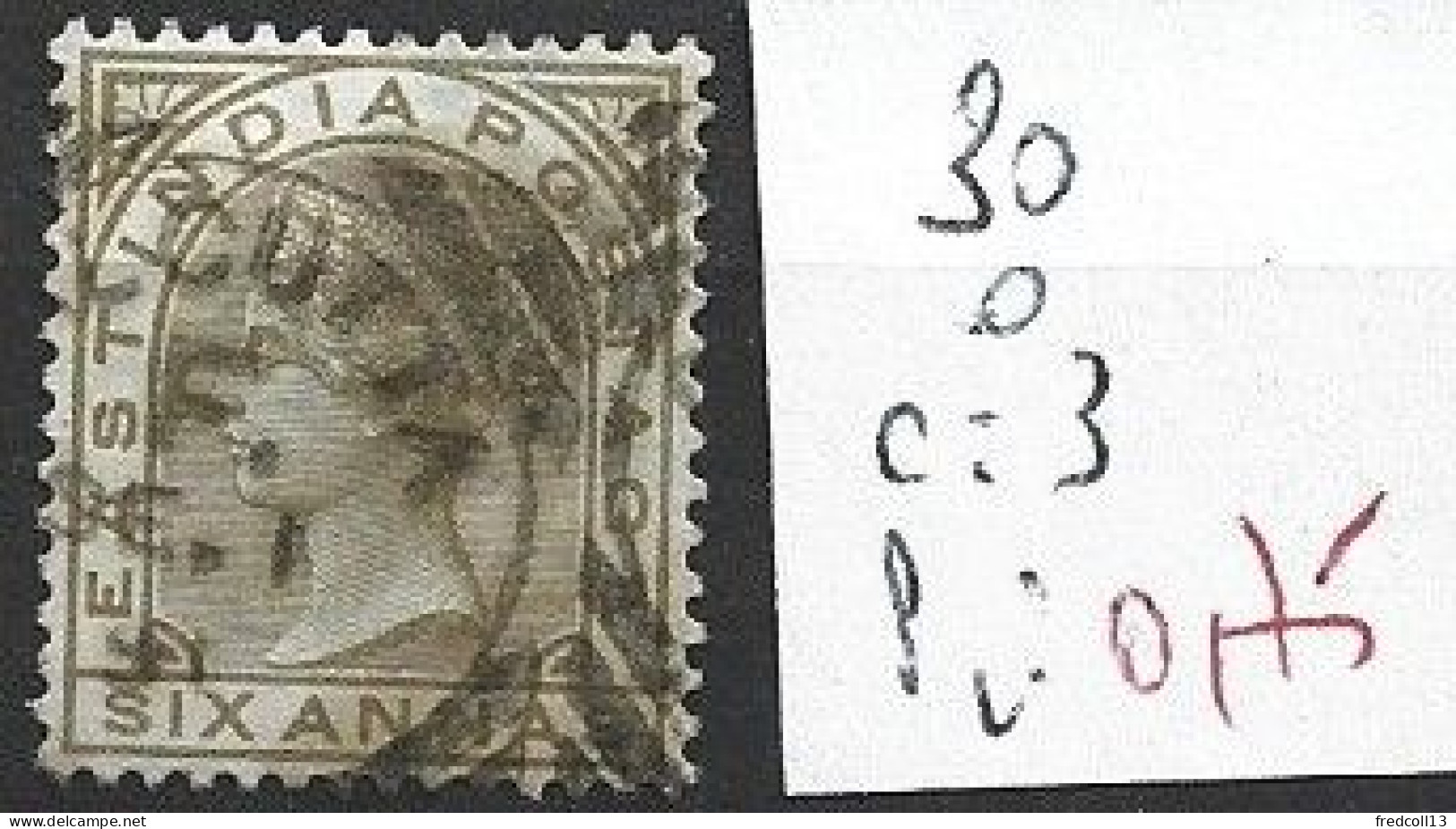 INDE ANGLAISE 30 Oblitéré Côte 3 € - 1882-1901 Keizerrijk